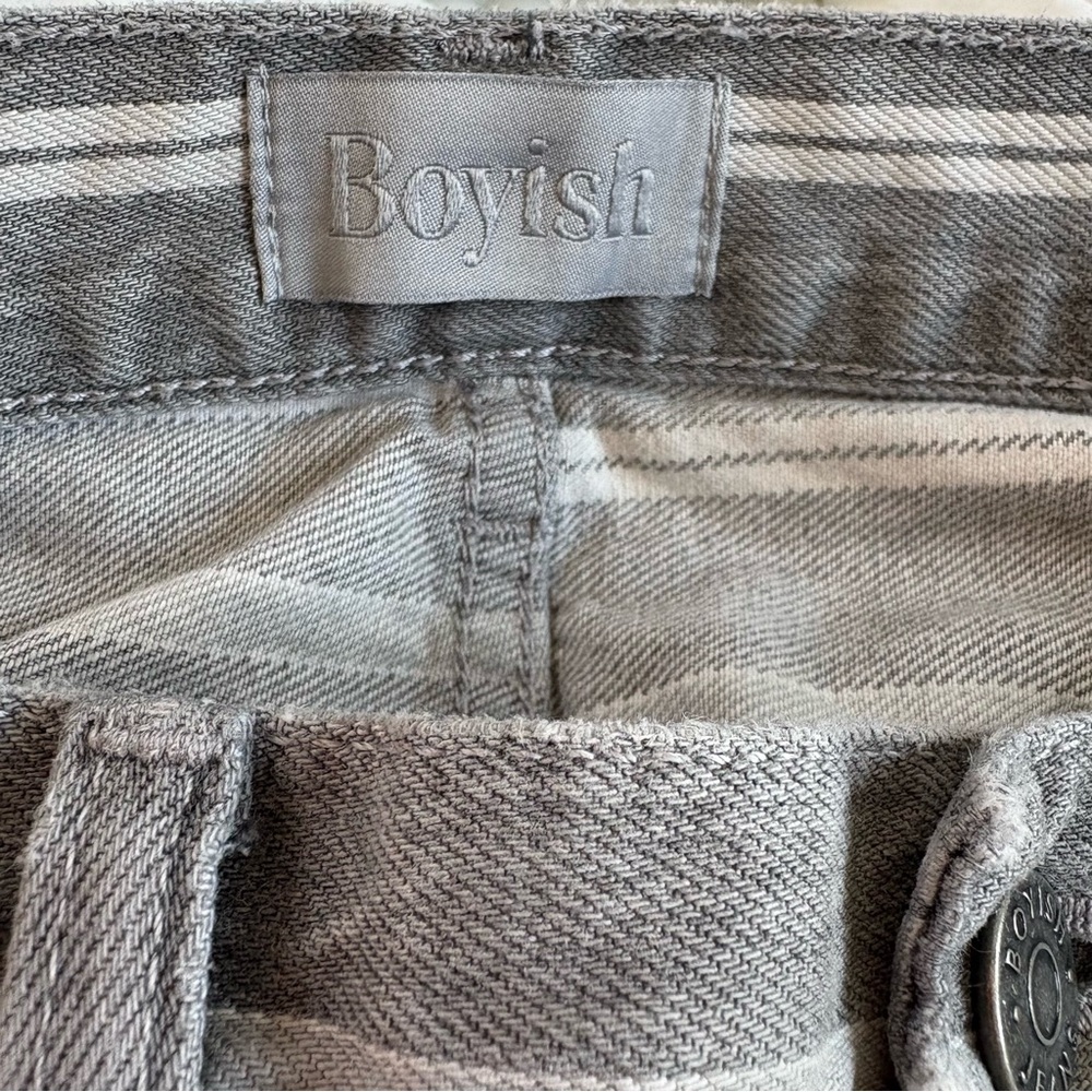Boyish Tommy Jeans in Devil Is A Woman Gray Striped Cropped Straight, Size 28 - Picture 10 of 16